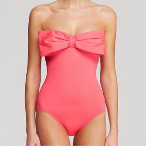 Kate Spade Georgica Beach Geranium Bandeau Maillot Swimsuit, Medium